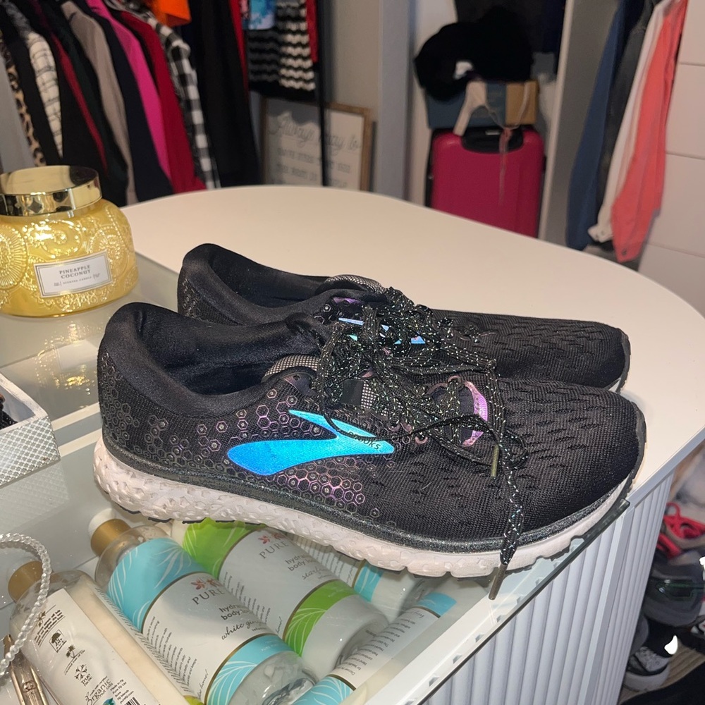Brooks Black and Blue Athletic Shoes